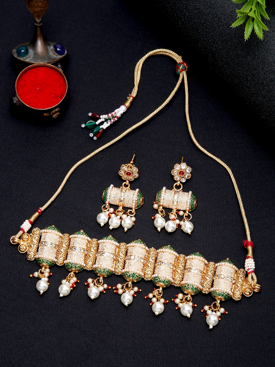 YouBella Jewellery Celebrity Inspired Gold Plated Necklace Jewellery Set for Girls and Women